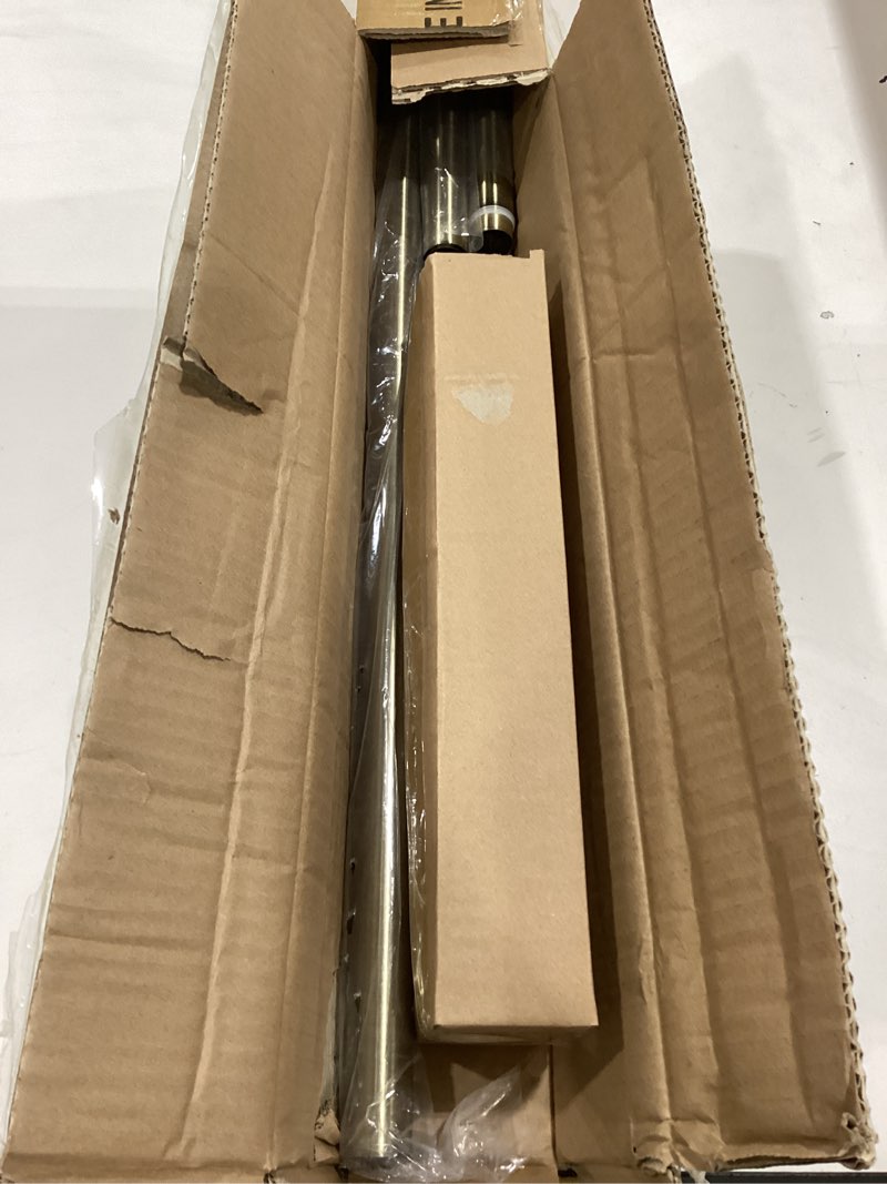 Condition photo showing As Is for antique bronze bay window curtain rods with aluminum end cap finials and brackets,adjustable 36-72 inch center rod for windows (24-68’’), 20-36 inch side rods for windows (16-32’’) 20-36"&36-72"&20-36"(3 sided) antique bronze