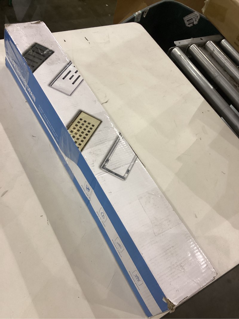 Condition photo showing Good Condition for SaniteModar Linear Shower Drain, Gold Shower Drain 24 inch with Removable Grate,Brushed 304 Stainles