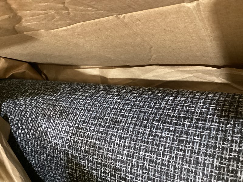 Condition photo showing As Is for goylser 16ft extra long jute runner rugs for hallways, rubber backed hall floor mat non slip, absorbent entry way runner rugs indoor, black black 2'4" x 16' (rectangular)
