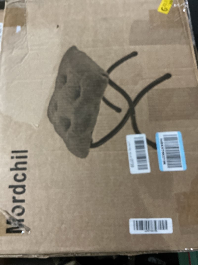 Condition photo showing Good Condition for 15"(H) Folding Ottoman, Foldable Footrest Stool, Portable Small Foot Stool for Couch, Collapsible Foot Rest Ottoman for Sofa, Accent Padded Ottomans for Living Room, Bedroom, Dark Grey