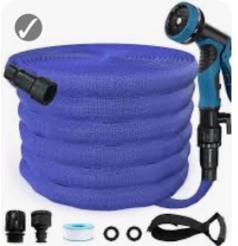 garden hose, 2025 upgraded non-expanding water hose sturdy & lightweight 3/4 hose, no-kink, tough & flexible water pipe, crush-proof for yard, lawn, outdoor, car wash (blue, 100ft)