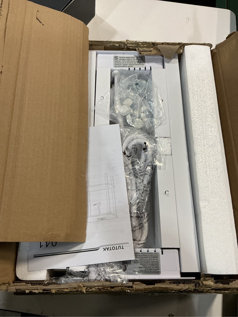 Condition photo showing New/Like New for TUTOTAK End Table with Charging Station, Set of 2, Small Side Table with Outlets, Nightstand Bedside Table, 2-Tier Storage Shelf for Small Space, Living Room, Bedroom White TB01BW041 2 White