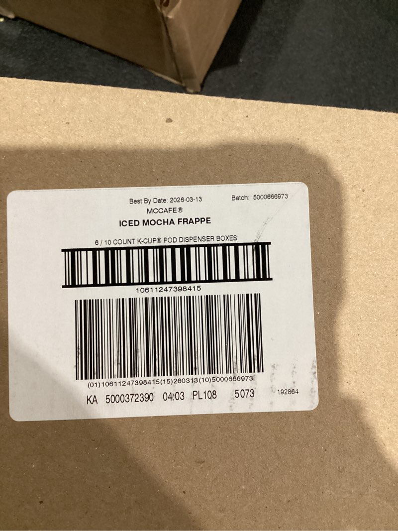 Condition photo showing New/Like New for McCafe ICED One Step Mocha Frappe, Keurig Single Serve K-Cup Pods, 60 Count (6 Packs of 10) Mocha Frappé 10 Count (Pack of 6)