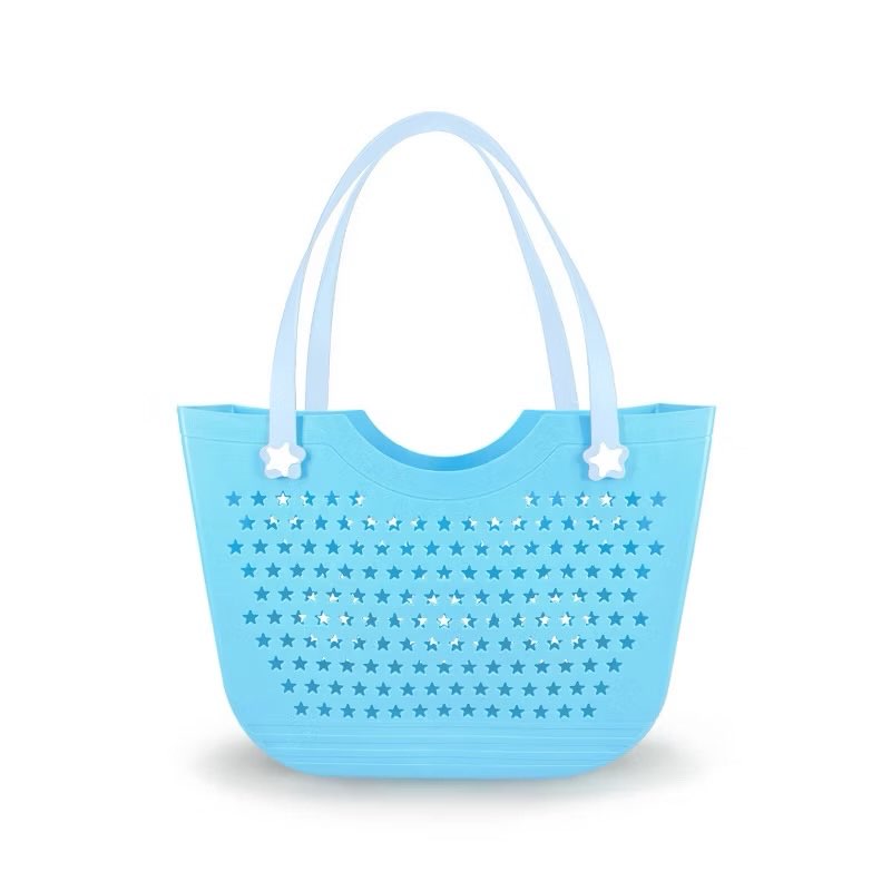 Case Pack Of 7)Charm Beach Bag Sky Blue,Purple 