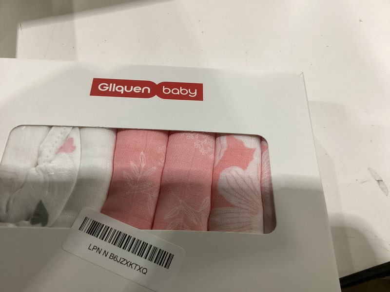 Condition photo showing New/Like New for GLLQUEN BABY Receiving Blanket Boy Cotton Muslin Swaddle Blankets Girl Newborn Squares Breathable & Soft Thin Baby Blankets Cloths Double Absorbent Infant Swaddling Wrap - 6 Pack (Rosebud) Rosebud 6 Pack