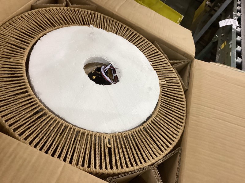 Condition photo showing New/Like New for Boho Caged Fandelier with Lights Flush Mount Rattan Ceiling Fan with Lights and Remote Control, Enclosed 6 Speeds Low Profile Fan Light for Bedroom, Living Room, Kitchen 0254/Boho Ceiling Fans