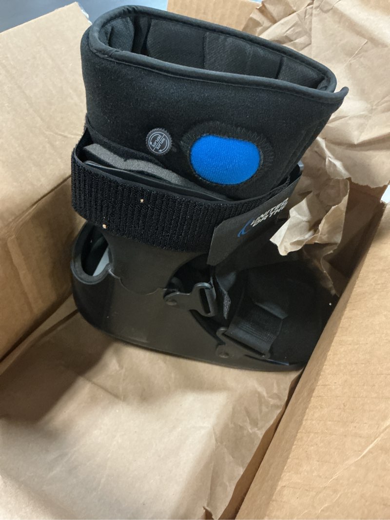 Condition photo showing As Is for united ortho short air cam walker fracture boot, small, black black small boot