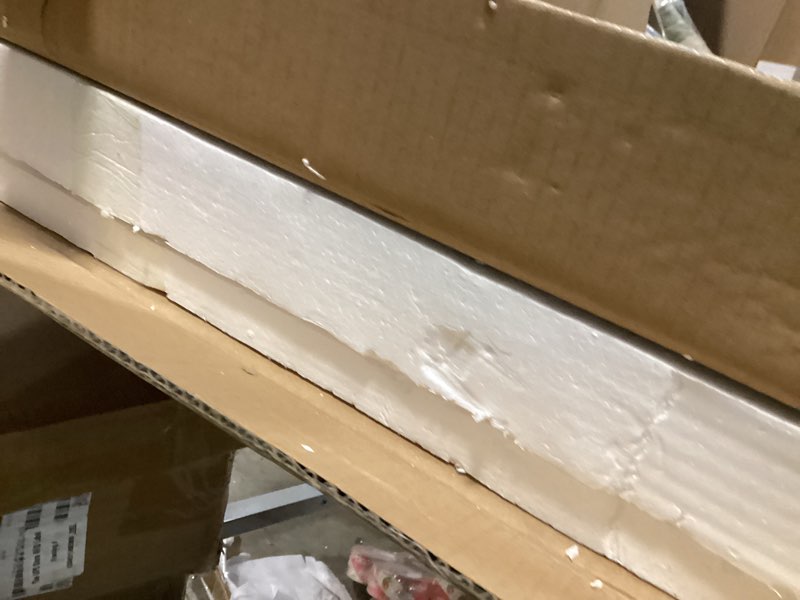 Condition photo showing As Is for PERHOM Arched Wall Mirror - 24"x36" Decorative Bathroom Mirrors with Thick Solid Beaded Metal Frame 