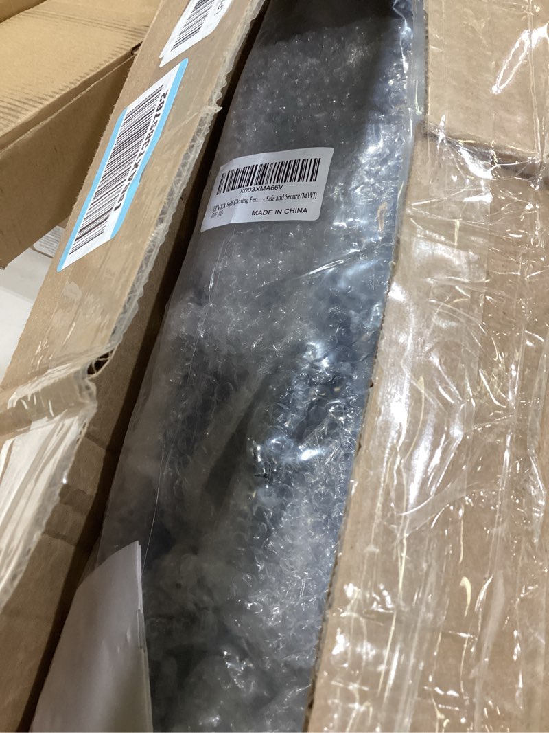 Condition photo showing Good Condition for vinyl fence gate double gate hardware kit black (for vinyl, pvc etc fencing) fence gate hardware fence gate kit has 4 hinges, 1 latch, and 1 drop rod(mwj)
