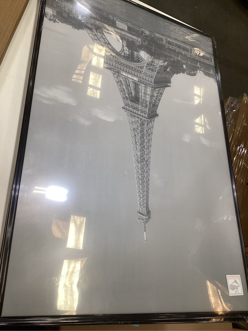 Condition photo showing Good Condition for pacimo - 3 pieces black and white canvas wall art - paris eiffel tower from seine - france cityscape pictures print on canvas modern home art decor stretched and framed ready to hang - 12" x 16" x 3 wallart-06 12" x 16" x 3 panels