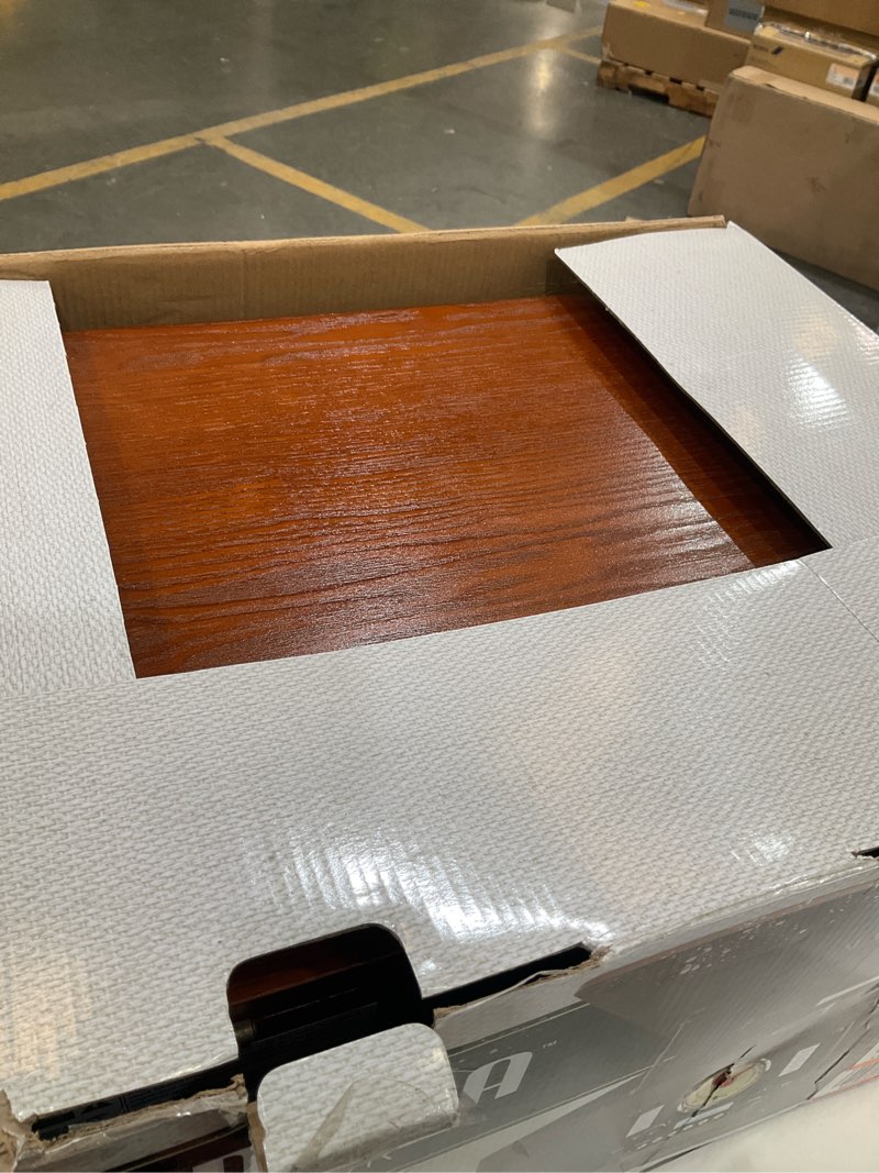 Condition photo showing As Is for victrola navigator 8-in-1 bluetooth record player with built-in speakers– 3 speed turntable, cd player, cassette, fm radio, usb, rca out, headphone jack, wireless music streaming, real wood (espresso)