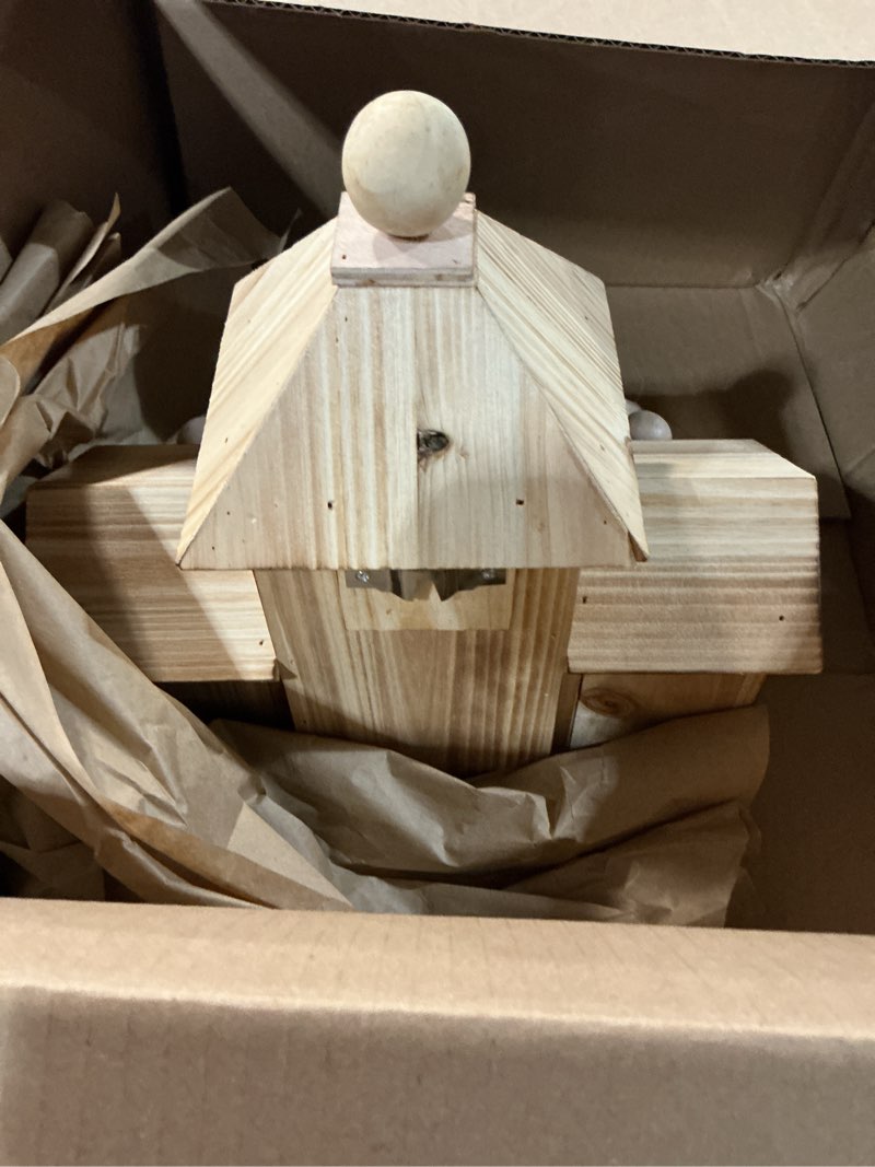 Condition photo showing Good Condition for bird houses for outside, wooden 6 hole bird house room for multiple birds, outdoors hanging birdhouse nesting box for garden, bird hotel for wren chickadee sparrow