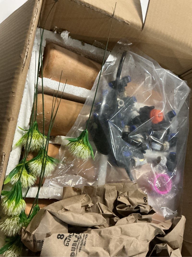 Condition photo showing As Is for 4pcs 17oz olla watering system for your garden 3.1 * 3.1 * 6in irrigation system self watering stakes insert automatic watering devices self watering spikes indoor outdoor plant watering for vacation 4pcs:3.1x3.1x6inch