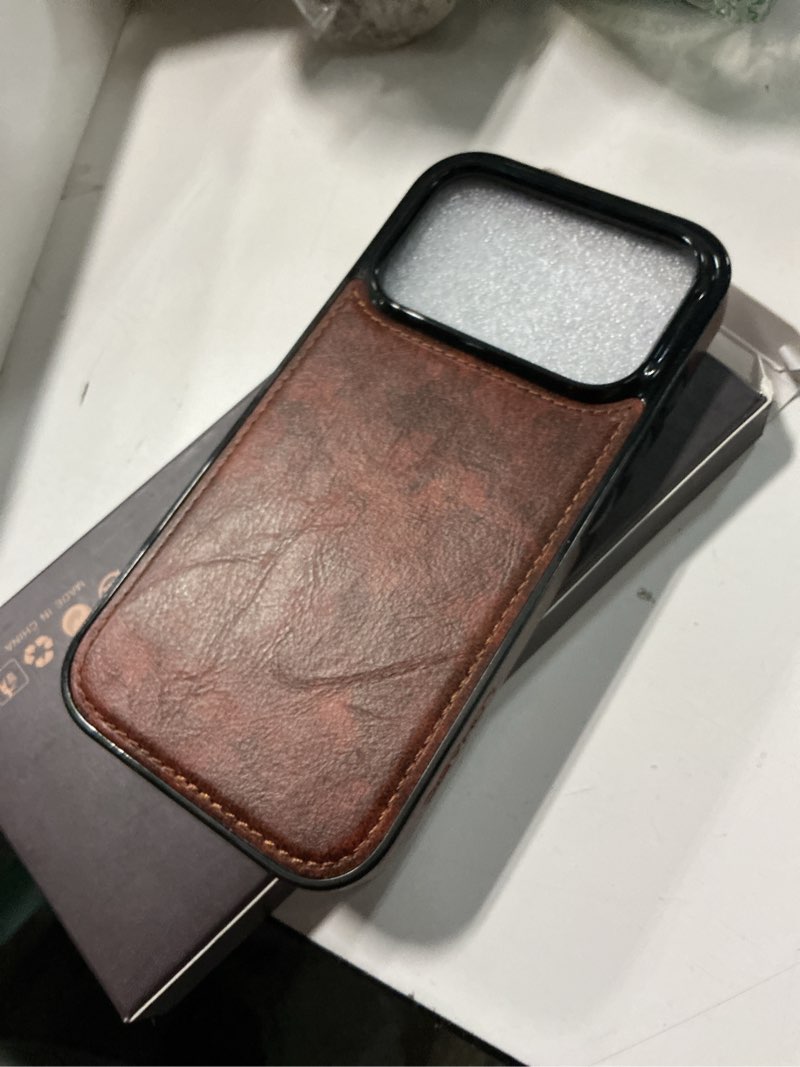 Condition photo showing New/Like New for LOHASIC for iPhone 17 Pro Leather Case Compatible with MagSafe, Slim Luxury PU Non-Slip Grip Rugged Bumper Shockproof Protective Cover Phone Case for iPhone 17 Pro 6.3" 2025 - Brown Brown for iPhone 17 Pro 6.3"