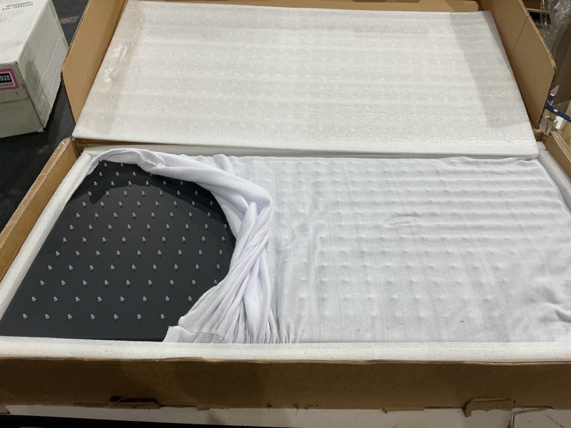 Condition photo showing Good Condition for rain shower head 16"x32" stainless steel rainfall showerhead,black square bathroom shower head,ceiling mounted