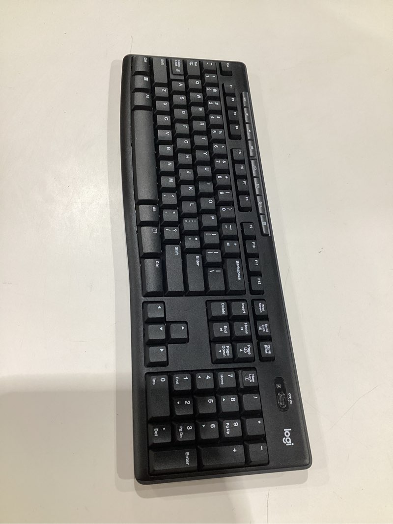 Condition photo showing Good Condition for ( MISSING MOUSE) Logitech MK270 Wireless Keyboard and Mouse Combo for Windows, 2.4 GHz, 8 Multimedia Keys, PC, Laptop, Wireless Keyboard Compact Mouse Combo - Black Black 1 Pack Combo