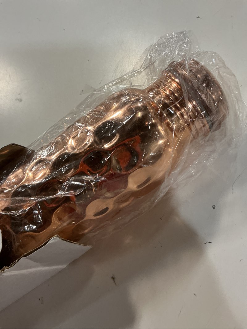 Condition photo showing Good Condition for pure copper water bottle (not for freezer use) - 33 oz hammered design | handmade ayurvedic copper bottle for daily drinking | leak-proof, eco-friendly 1 liter single bottle antique honeycomb