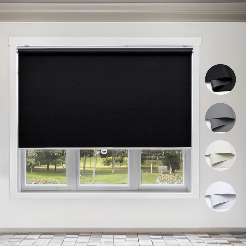 SUNOFF Blackout Blinds with Full Blackout Cordless Roller Shades,UV Protection and Thermal insulation Blinds for Windows,Suitable for Office and Home