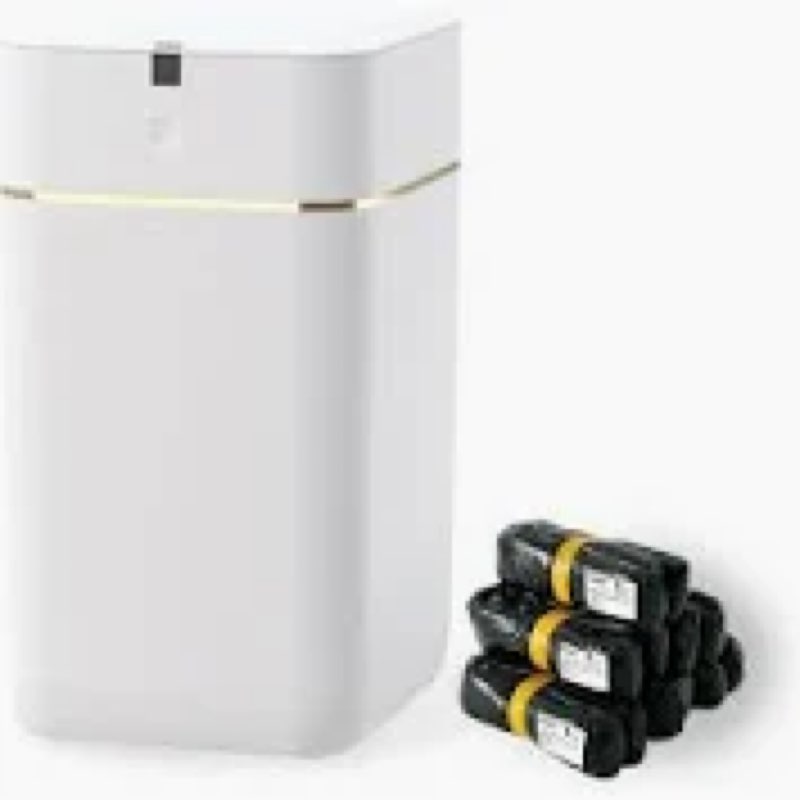 Airdeer A1 Automatic Trash Can, 4 Gallon Self Sealing and Self-Changing Smart Trash Can, Motion Sensor, Touchless Garbage can with lid for Kitchen Bathroom Office, 12 Refill Bag Rings(Golden Line)