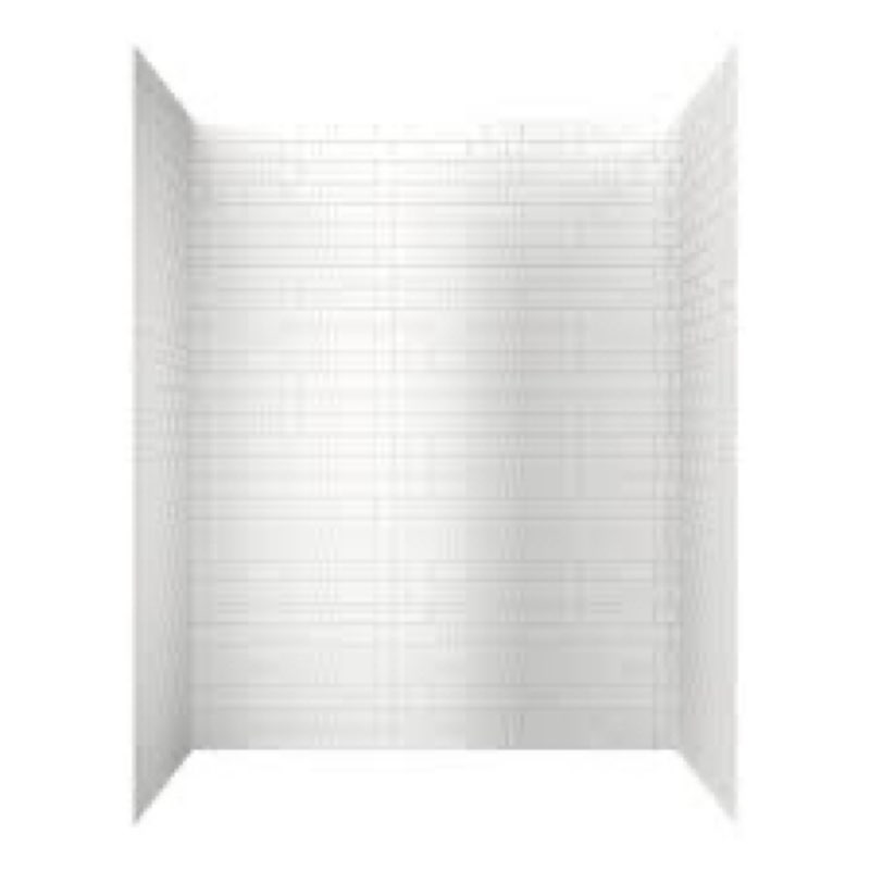 allen + roth Platform 60-in W x 32-in D x 78-in H White Subway 9 -Piece Glue Up Alcove Shower wall surround