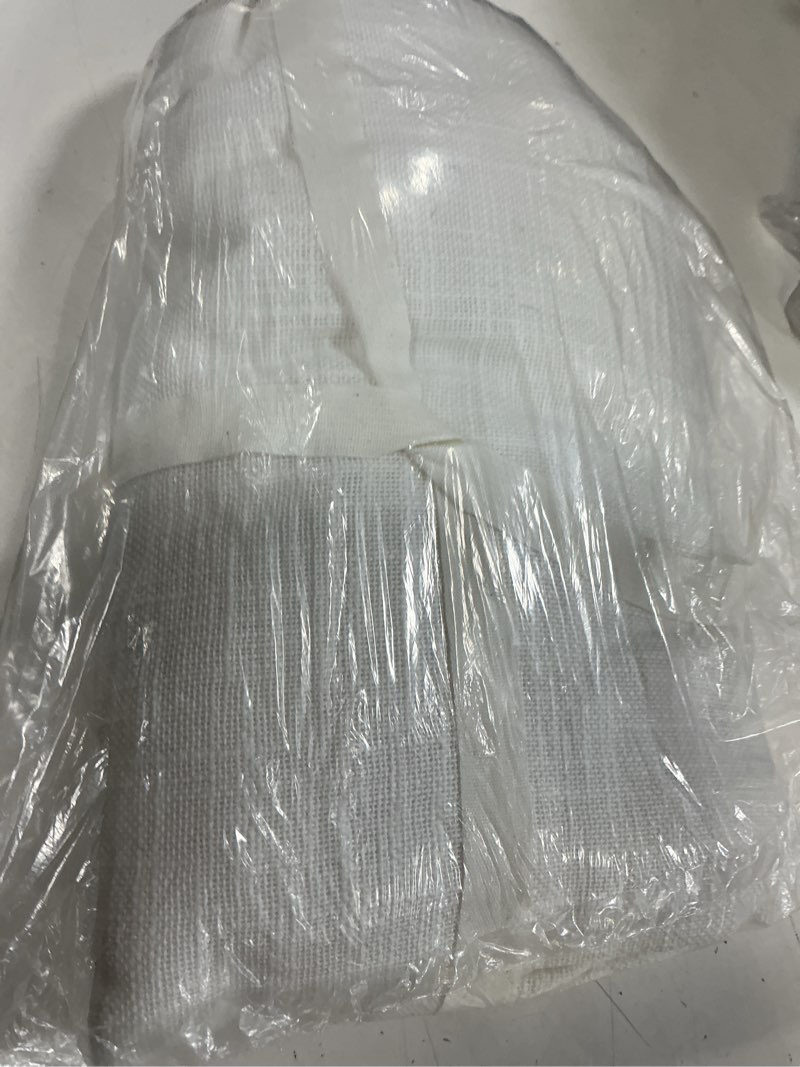 Condition photo showing Good Condition for european linen sheer curtain set, 48x96, flax