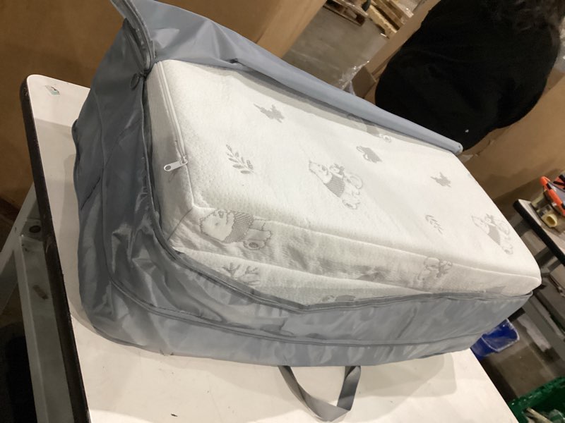 Condition photo showing Good Condition for trifold pack and play mattress-38 x26 dual-firmness memory foam | travel bag, foldable,portable,animal removable cover,pack n play mattresses