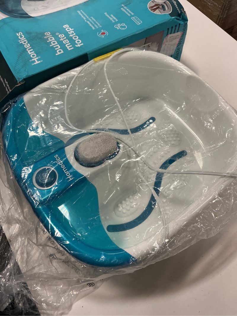 Condition photo showing New/Like New for Homedics Bubble Mate Foot Spa, Toe Touch Controlled Foot Bath with Invigorating Bubbles and Splash P