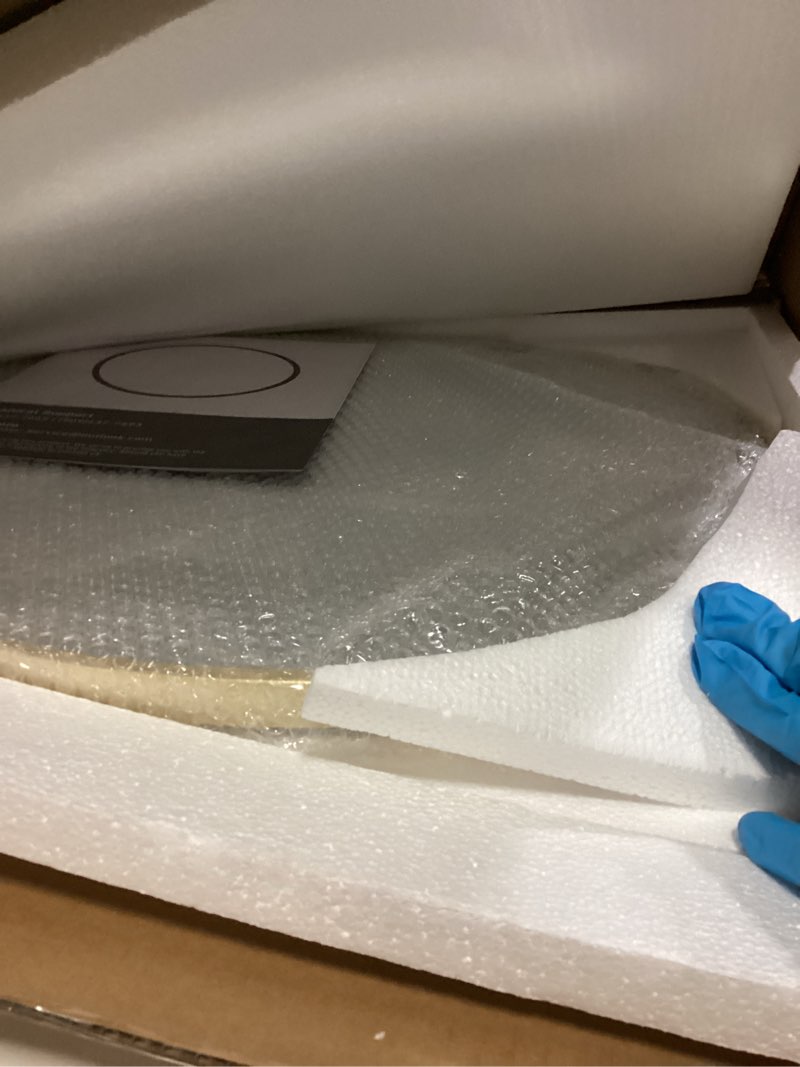 Condition photo showing Good Condition for Sweetcrispy 20in Round Bathroom Mirrors for Wall, Bathroom Mirrors for Over Sink, Wall Decor for Bathroom, Entryway, Bedroom, Vanity, Classical Gold Classical Gold 20.2"L x 20.2"W Round