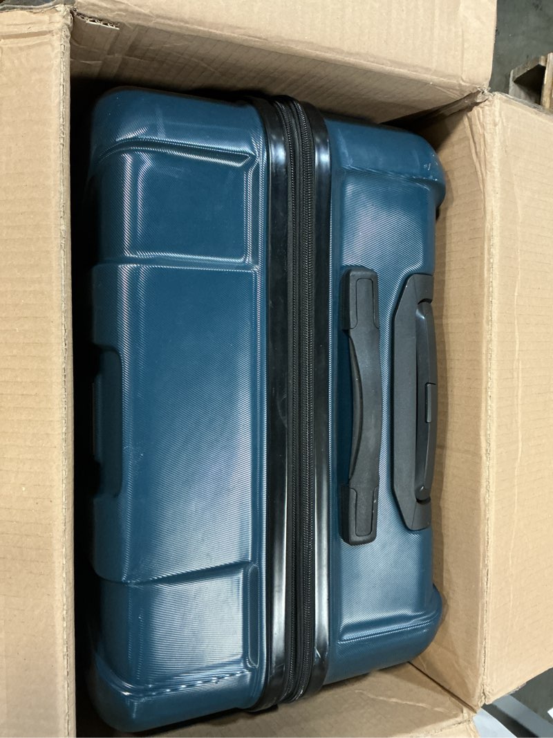 Condition photo showing As Is for Samsonite Centric Hardside Expandable Luggage with Spinner Wheels, Teal, Checked-Large 28-Inch