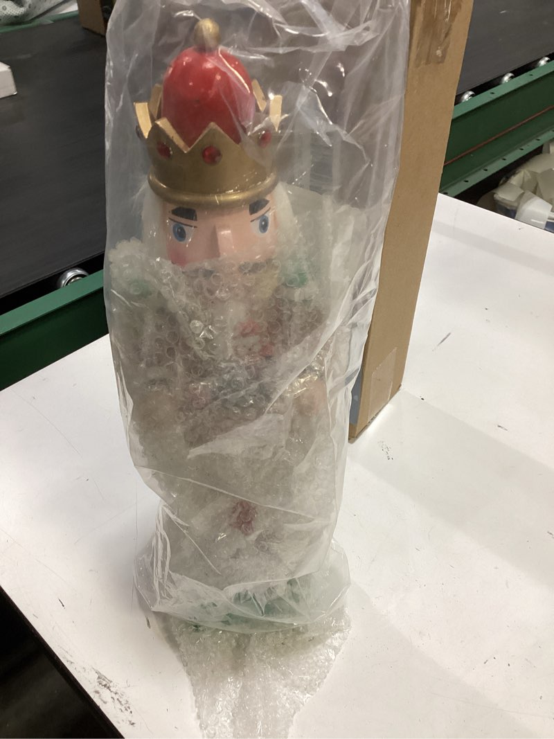 Condition photo showing Good Condition for WONDER GARDEN Christmas nutcrackers, 15 Inch Nutcracker Christmas Decor, Wooden King Nutcracker Figures Ornaments with Toys Like Wooden Horse and Tree, Nutcrackers Christmas Decorations Decor Yellow