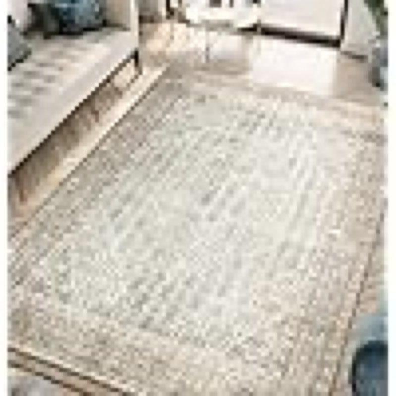 (similar)keen home design 8x10 rug - machine washable area rug with non-slip backing, ideal for living room, dining room, bedroom - vintage, easy clean, durable, low