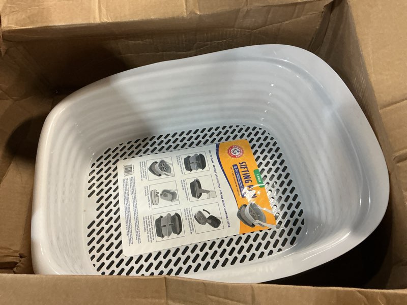 Condition photo showing As Is for arm & hammer large sifting litter box scoop free cat litter tray with microban, made in usa