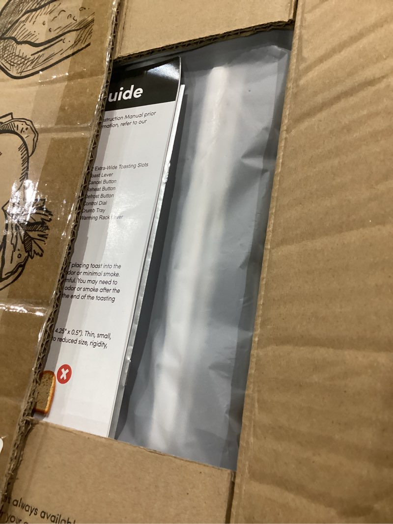 Condition photo showing New/Like New for Elite Gourmet ECT-3100 Long Slot 4 Slice Toaster, Reheat, 6 Toast Settings, Defrost, Cancel Functions, Built-in Warming Rack, Extra Wide Slots for Bagels & Waffles, Stainless Steel & Black Analog Stainless Steel and Black