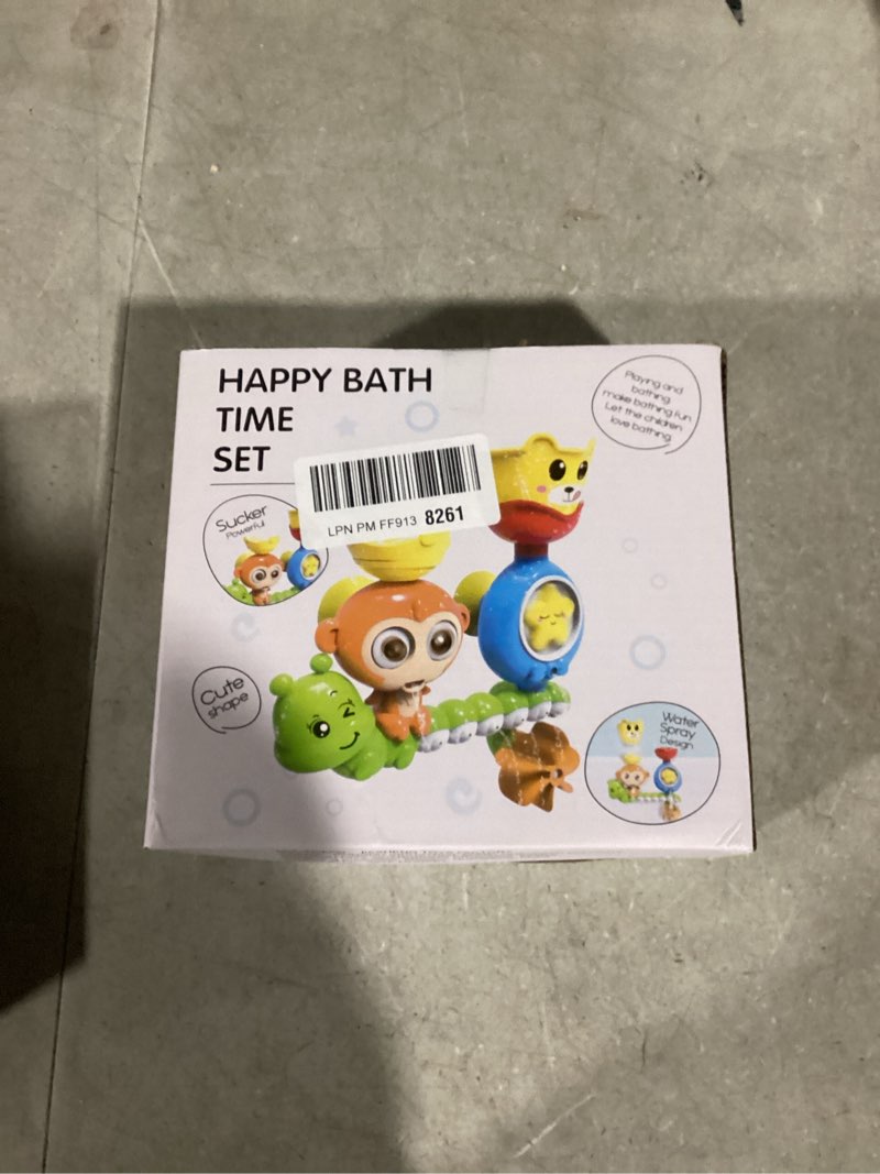 Condition photo showing Good Condition for bath toys for kids ages 1-3 toddler bath toys for babies 1 2 3 year old boys girls water bathing tub toy for 12 18 months infant with cups monkey bath toy