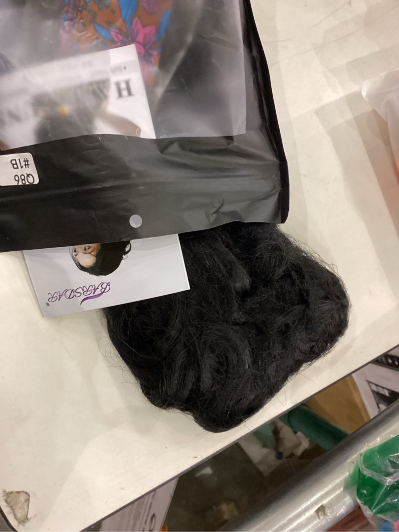 barsdar 2 pcs messy bun hair pieces - elastic jet black messy hair bun scrunchies extensions for wom
