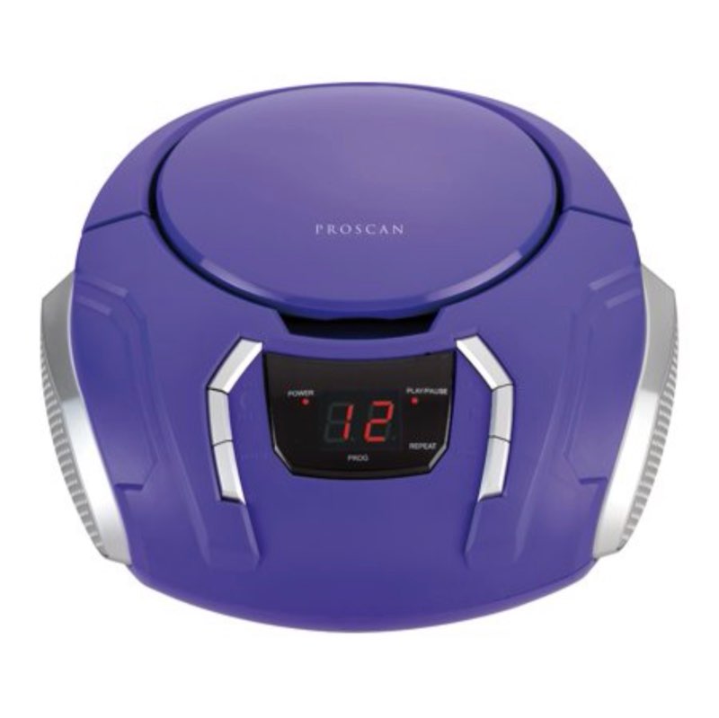 Proscan Portable CD Radio Boombox  Purple/ white/ brown/ red/  PRCD261