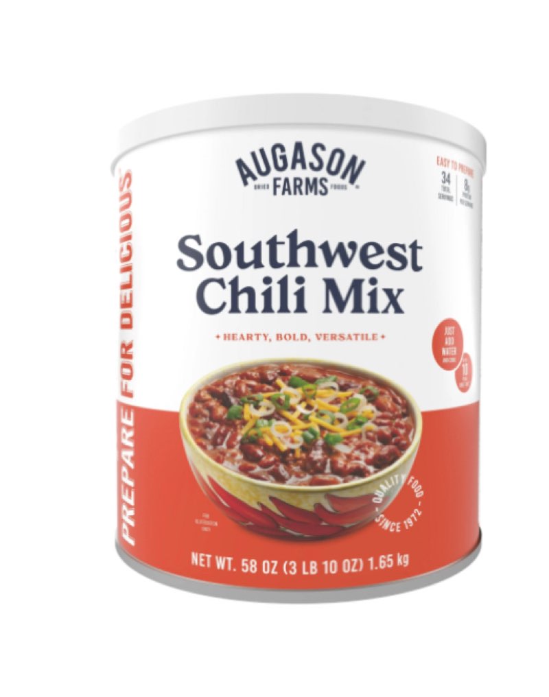 (( BB/JUN/25))Augason Farms Southwest Chili Mix Net wt. 3 lbs 10 oz (1.65 kg)