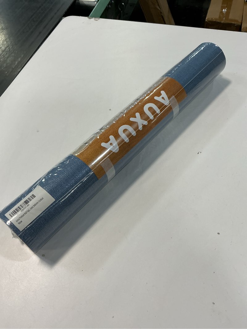 Condition photo showing New/Like New for Premium Wall Paper Peel and Stick Modern 17.7" X 196"- Extra Thick, Durable & Luxurious - Navy Blue Textured Grasscloth Peel and Stick Wallpaper for Bathroom, Bedroom, Furniture 196" x 17" Navy Blue