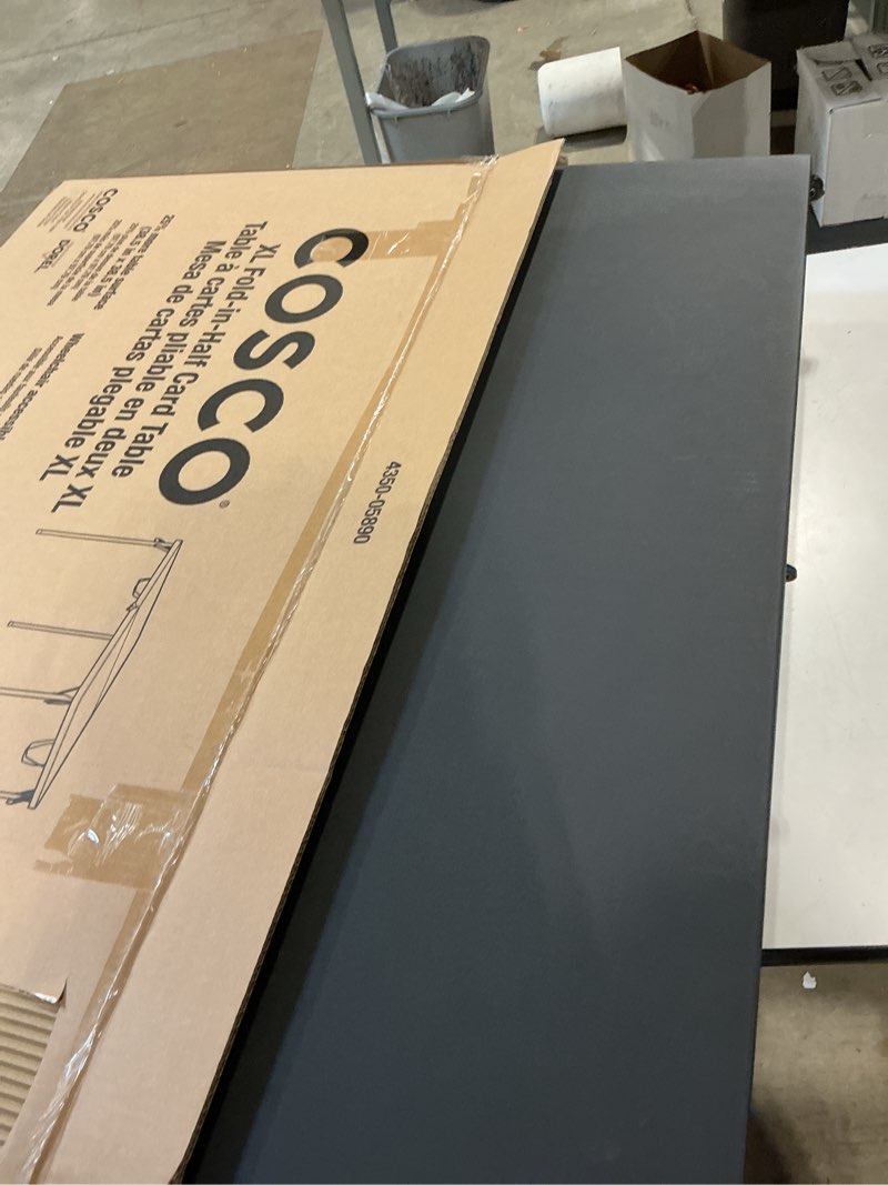 Condition photo showing Good Condition for coscoproducts cosco xl 38.5" fold-in-half card table w/handle, black, indoor & outdoor, wheelchair accessible