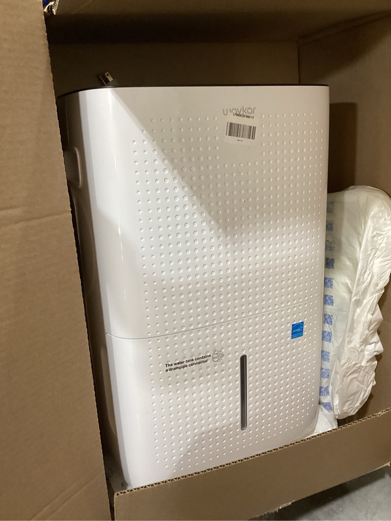 Condition photo showing Good Condition for waykar 150 pints 7,000 sq. ft energy star dehumidifier with pump for commercial and industrial large room, basement, home, storage, warehouse with drain hose and water tank 150 pints with pump 7000 sq. ft