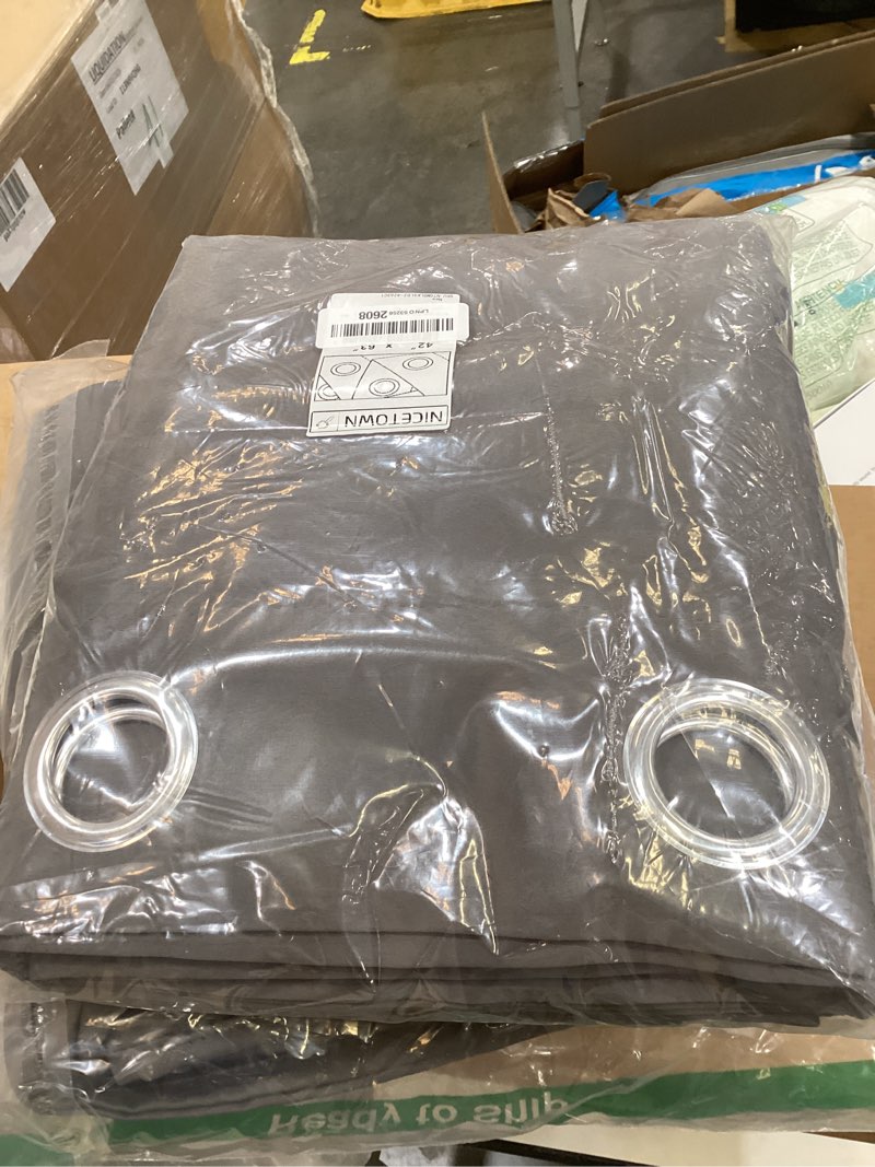 Condition photo showing Good Condition for nicetown thermal insulated grommet blackout curtains for bedroom (2 panels, w42 x l63 -inch, grey) grey 42"w x 63"l (pack of 2)