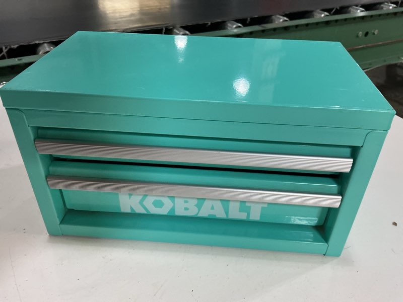 Condition photo showing Good Condition for kobalt portable tool boxes 10.83-in w x 5.91-in h x 5.91-in d teal steel tool box