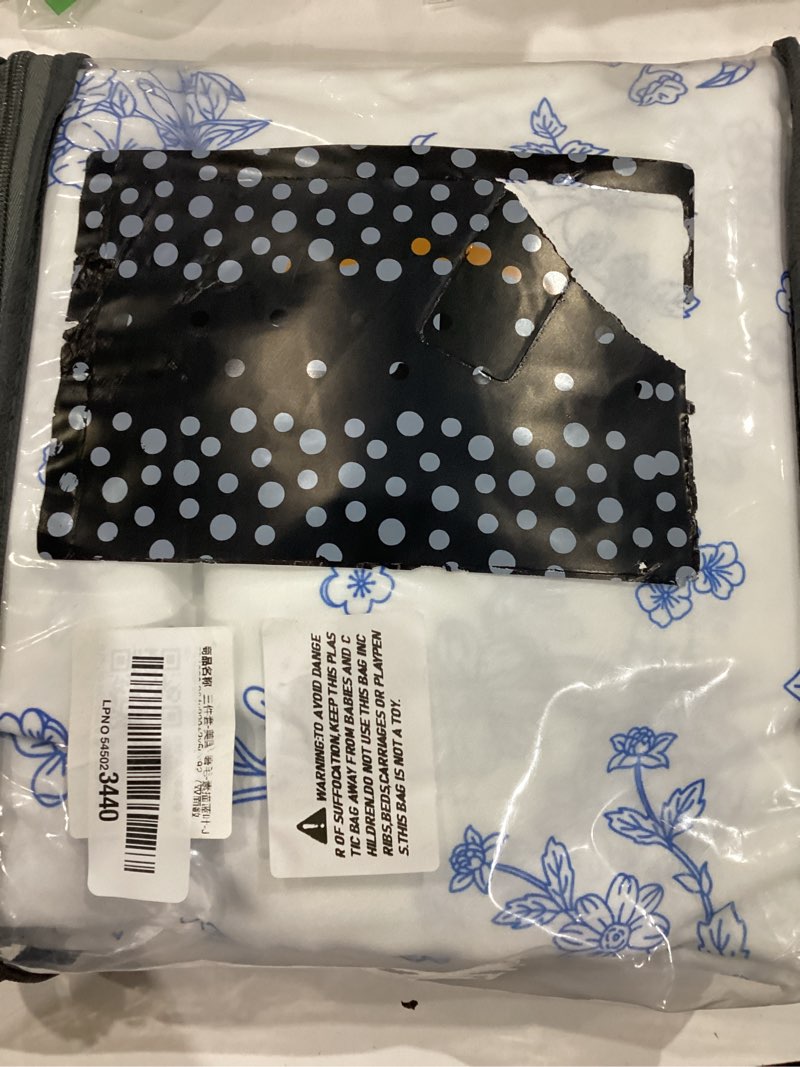 Condition photo showing As Is for blue floral duvet cover king size white floral bedding set 3 pieces soft breathable spring botanical garden aesthetic cottagecore reversible comforter cover with zipper closure and 2 pillowcases blue flower king