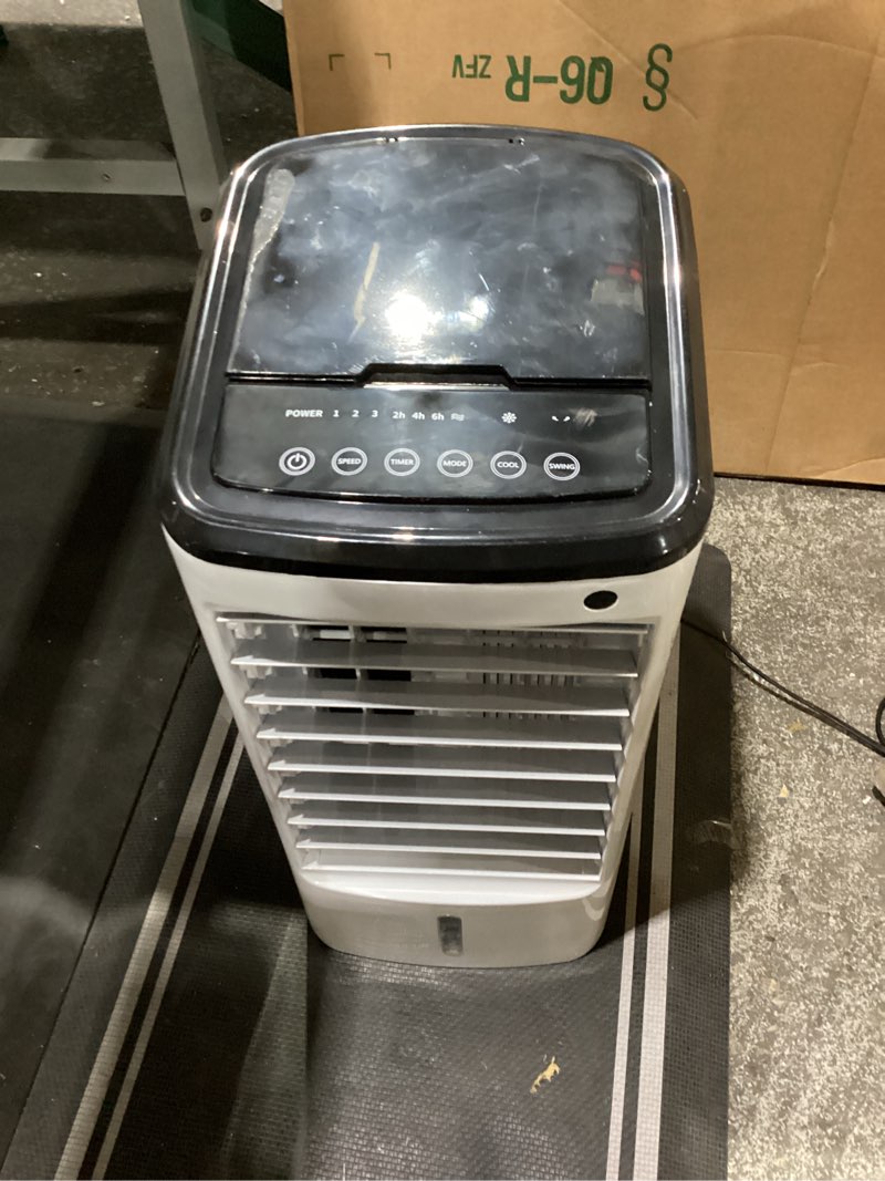 Condition photo showing As Is for 1800 CFM Swamp Cooler Air Conditioner,3-IN-1 Evaporative Air Cooler with 4.2Gal Water Tank & 4 Ice Packs,120° Swing,12H Timer,Remote,3 Modes & 3 Speeds,Air Cooler for Room Bedroom Office,Bright White Similar to stock photo