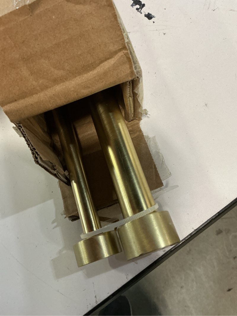 Condition photo showing Good Condition for Brass Double Blackout Curtain Rods 36 to 72 Inches (3-6 Feet),1-Inches Front and 5/8 Inches Back Adjustable End Cap Double Window Drapery Rod for Drapes and Curtains 36-72" Brass