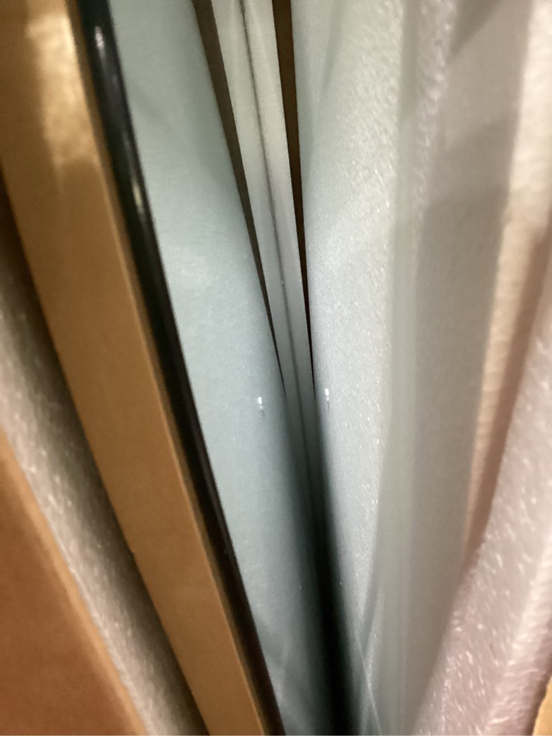 Condition photo showing New/Like New for NeuType Arched Full Length Mirror, 65"x22", Large Full Body Mirror with Wood Frame, Shatter Protection, Wall-Mounted Mirrors for Living Room or Dressing Room-Gold(Wood Arched Gold (Wood Arched) 65"L x 22"W