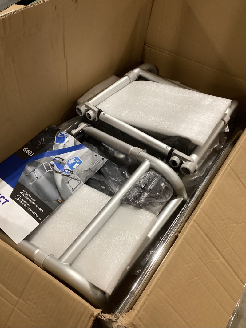 Condition photo showing As Is for 300-pound heavy-duty bath chair for seniors and rehabilitation patients, featuring armrests and a backrest, suitable for bathrooms and bathtubs shower chair