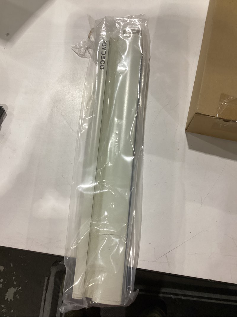 Condition photo showing Good Condition for joydeco no tools no drill window blinds for indoor windows, blackout shades cellular shades cordless, no drill blinds for windows, window shades for home, bedrooms, doors (beige, 15" w x 36" h) beige - no drill design 15"w x 36"h