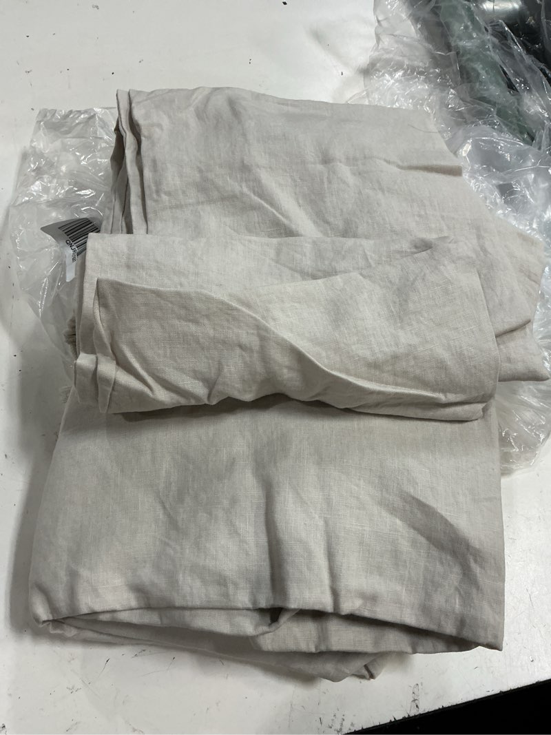 Condition photo showing Good Condition for quince european linen duvet cover set king size sand