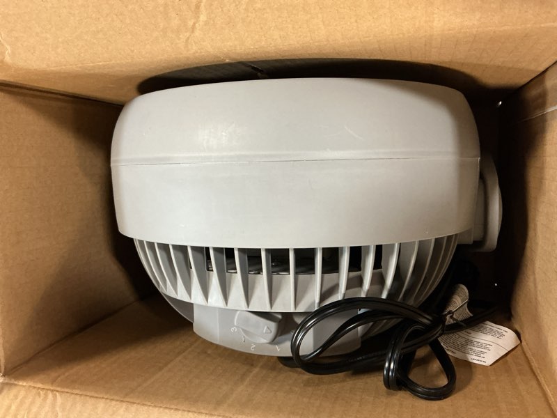 Condition photo showing Good Condition for holmes blizzard 3-speed air circulator fan, 90° adjustable tilt, removable grill, gray, 14086